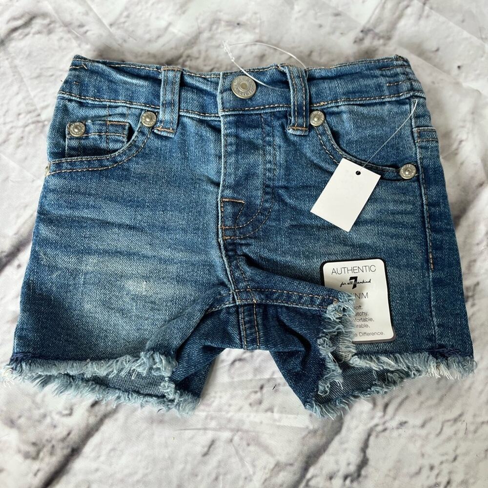 7 for all mankind infants denim shorts new with tag girls size 12 months
